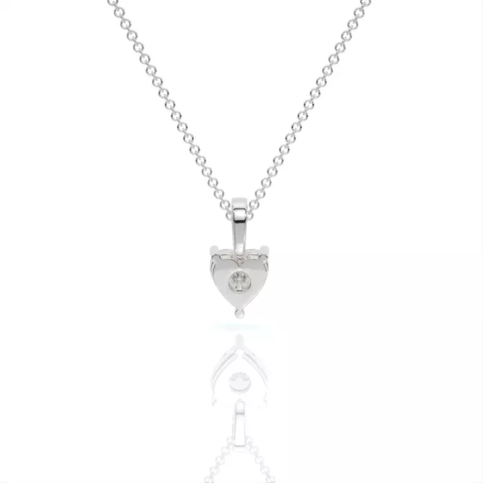 ⁦שרשרת יהלומים, זהב 14K, יהלום לב, דגם: דניאלה⁩ – תמונה ⁦5⁩