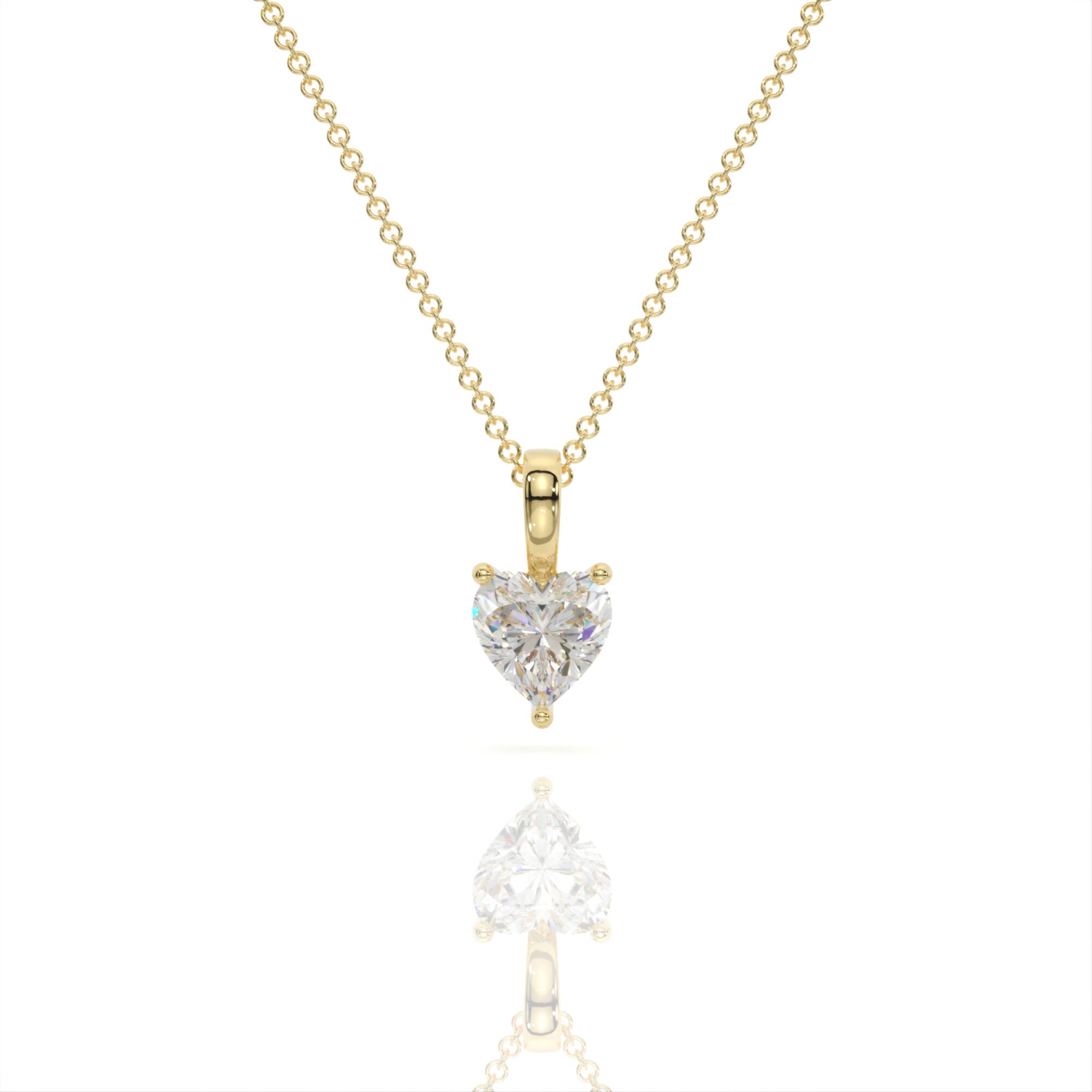 שרשרת יהלומים, זהב 14K, יהלום לב, דגם: דניאלה – תמונה 2