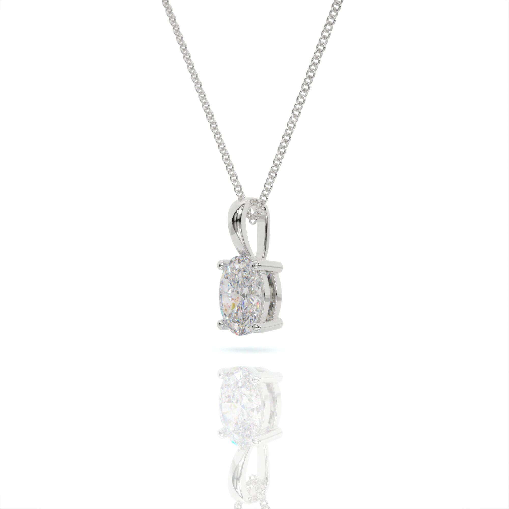 שרשרת יהלומים, זהב 14K, יהלום אובל, דגם: אלמה – תמונה 3