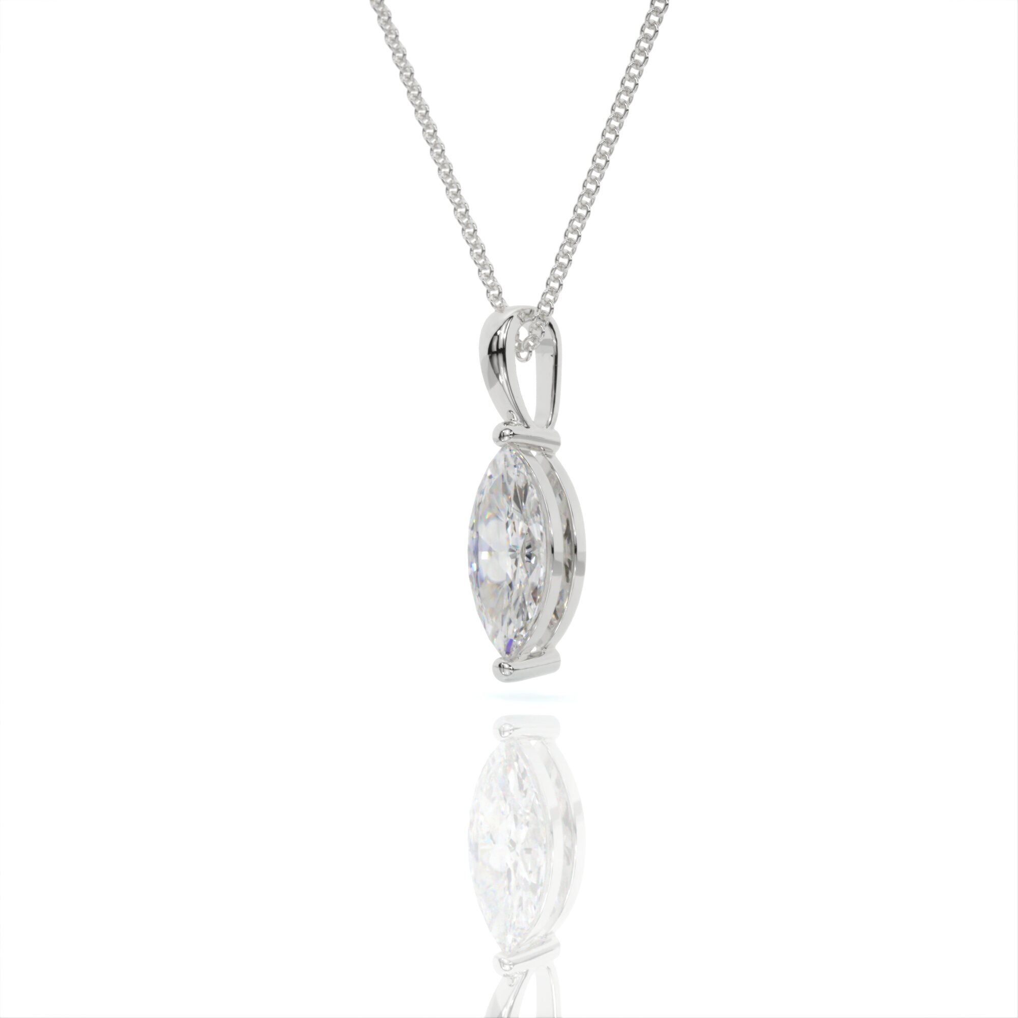 שרשרת יהלומים, זהב 14K, יהלום מרקיזה, דגם: הלל – תמונה 3