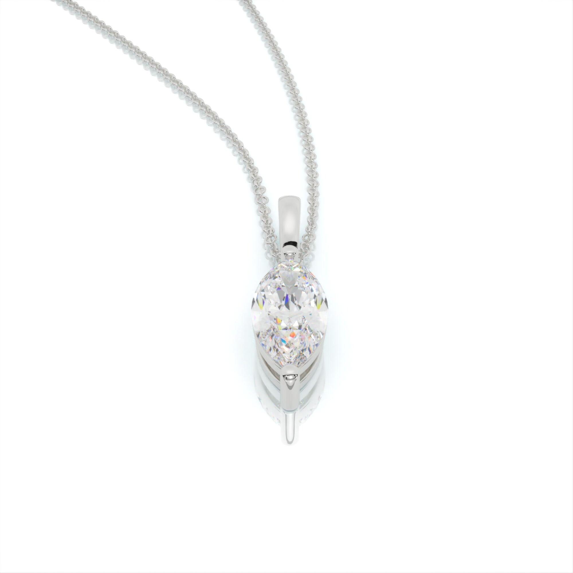 שרשרת יהלומים, זהב 14K, יהלום מרקיזה, דגם: הלל – תמונה 7