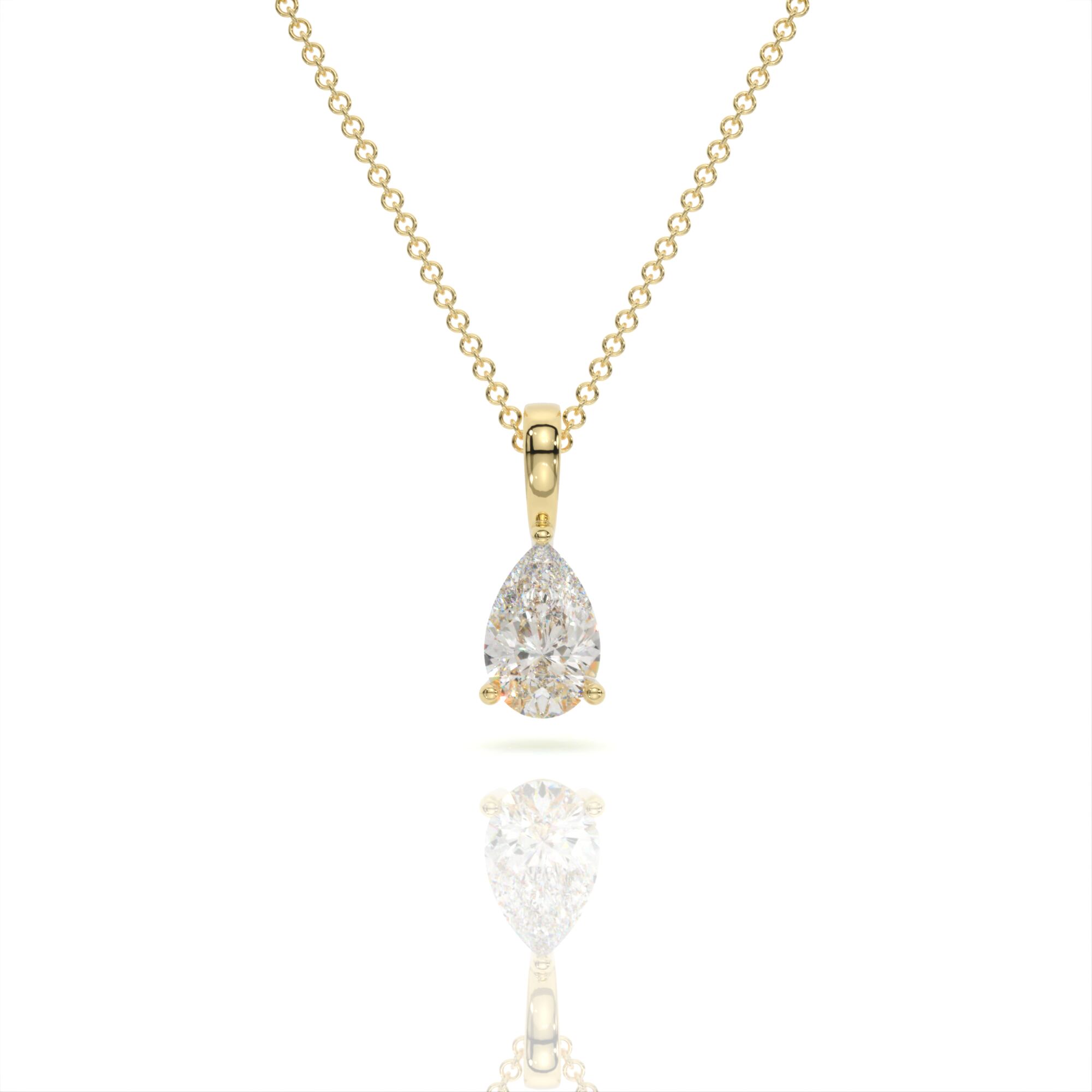 שרשרת יהלומים, זהב 14K, יהלום טיפה, דגם: נויה – תמונה 2