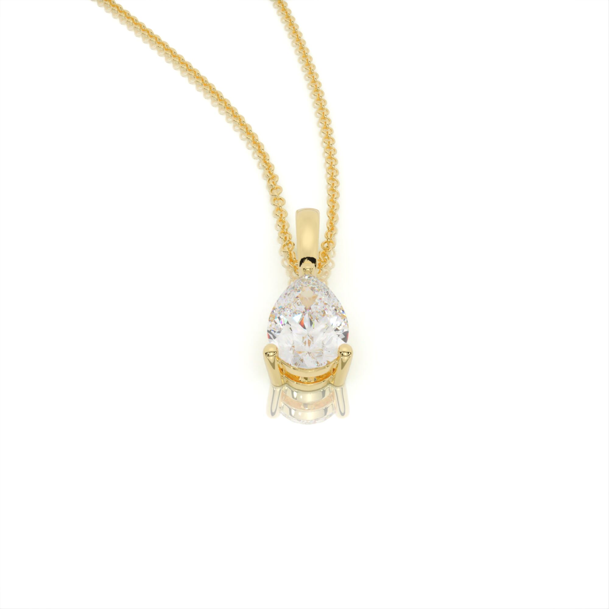 שרשרת יהלומים, זהב 14K, יהלום טיפה, דגם: נויה – תמונה 8