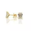 ⁦עגילי יהלומים, זהב 14K, יהלום אמרלד, דגם: לורן⁩ – תמונה ⁦4⁩