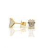 ⁦עגילי יהלומים, זהב 14K, יהלום אמרלד, דגם: לורן⁩ – תמונה ⁦4⁩