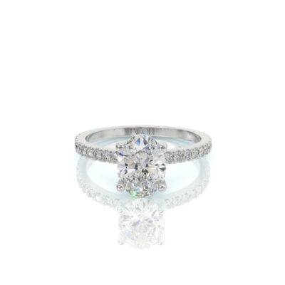 טבעת אירוסין, זהב 14K, יהלום אובל, דגם: קורן