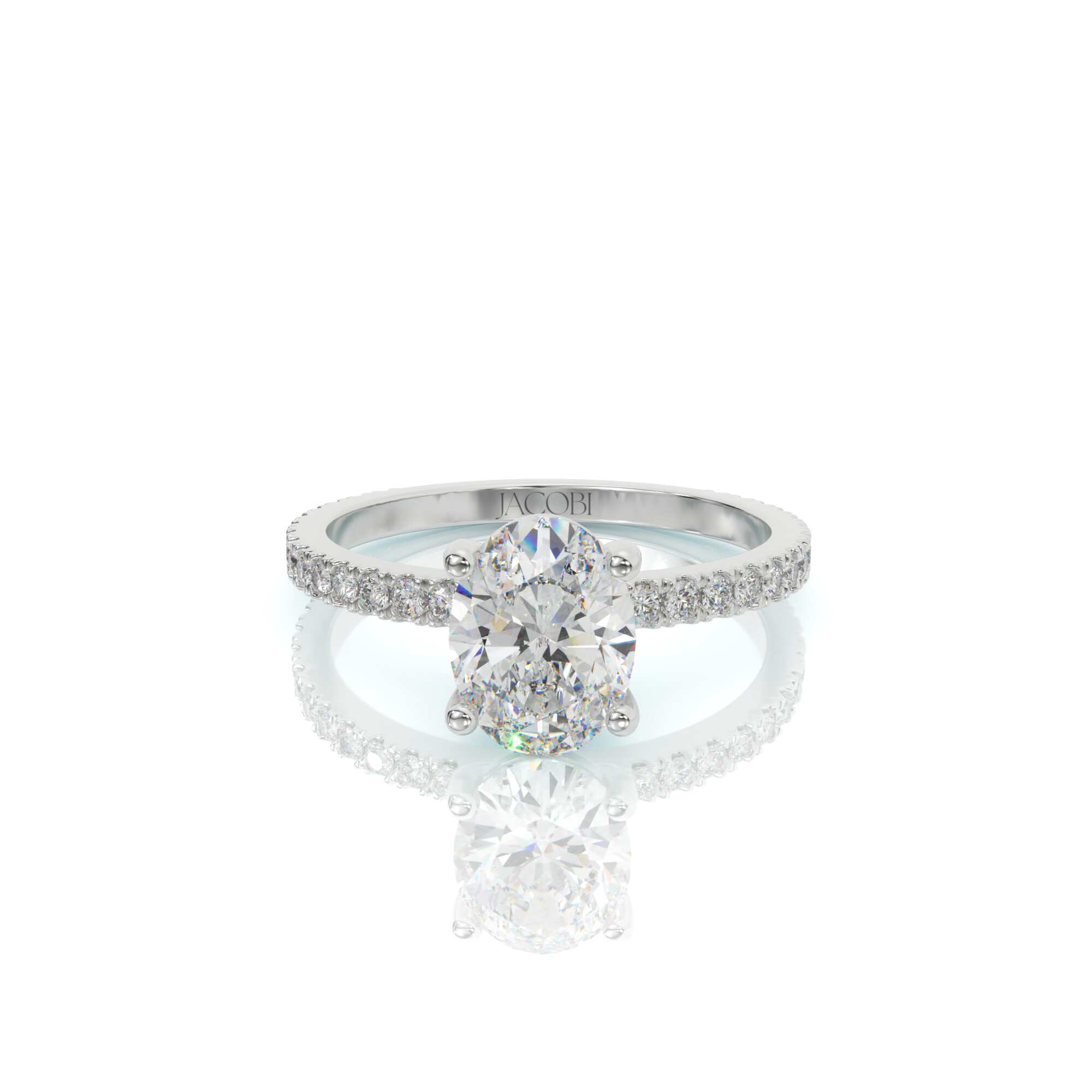 טבעת אירוסין, זהב 14K, יהלום אובל, דגם: קורן