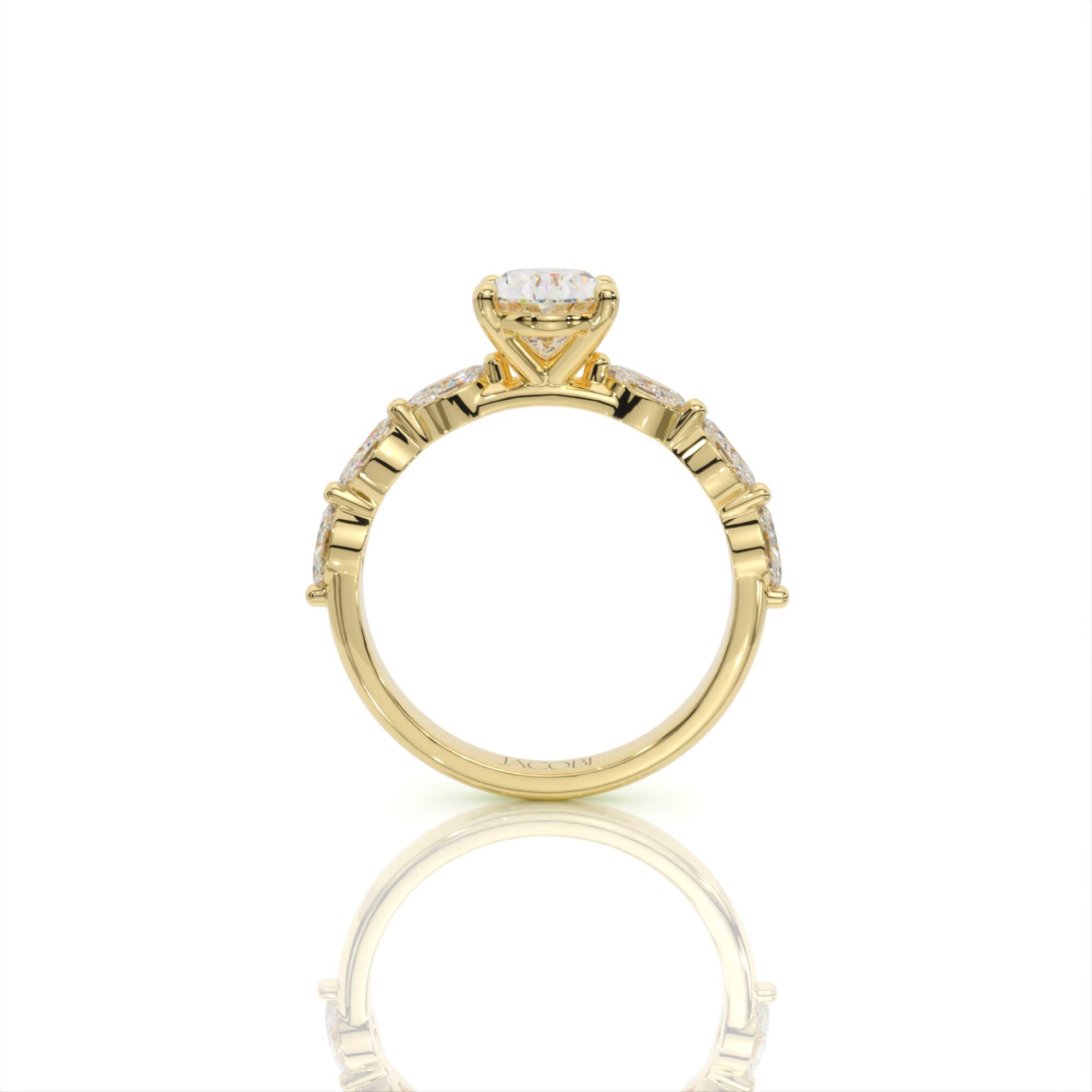 טבעת אירוסין, זהב 14K, יהלום אובל, דגם: טליה – תמונה 6