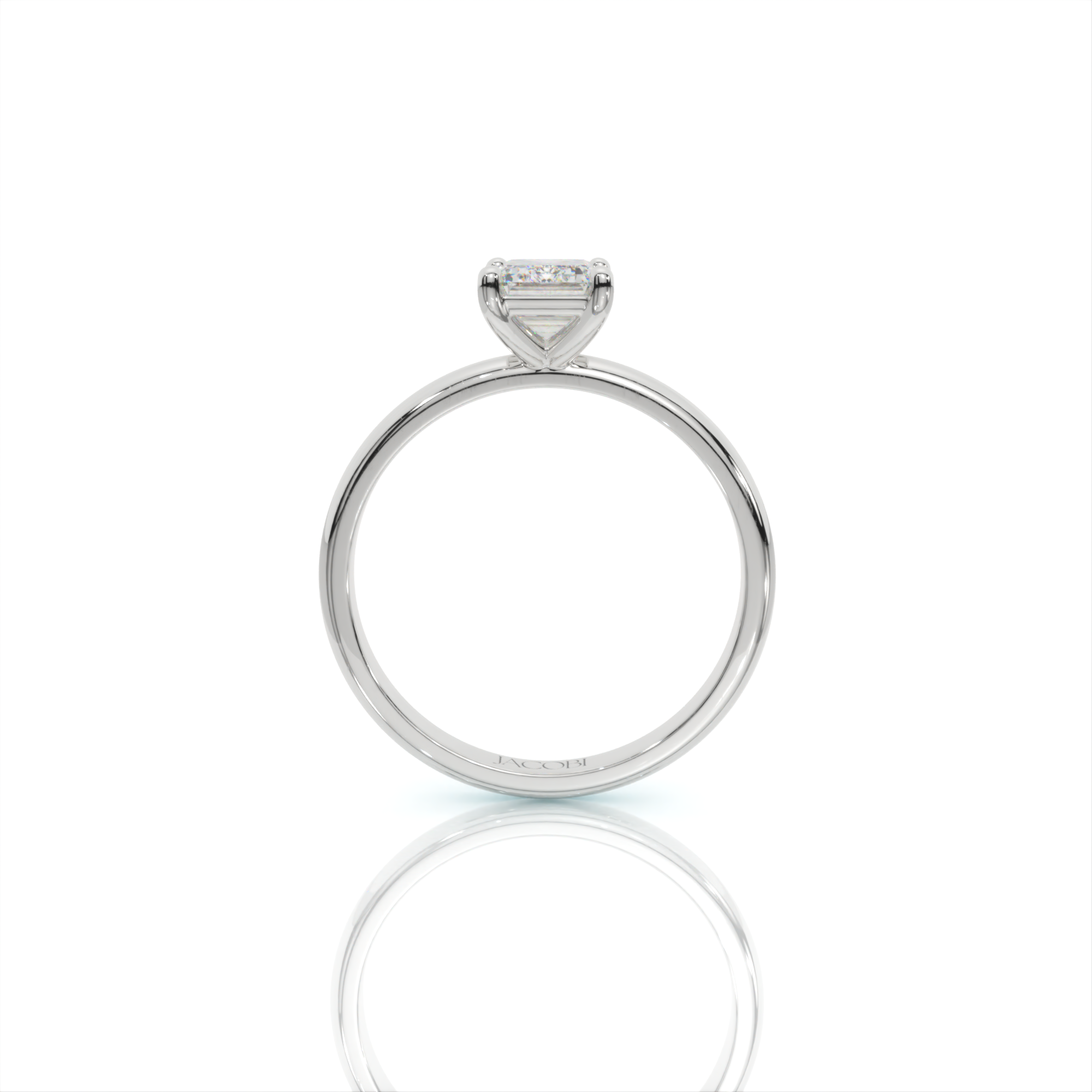 טבעת אירוסין סוליטר, זהב 14K, יהלום אמרלד , דגם: ליאל – תמונה 6