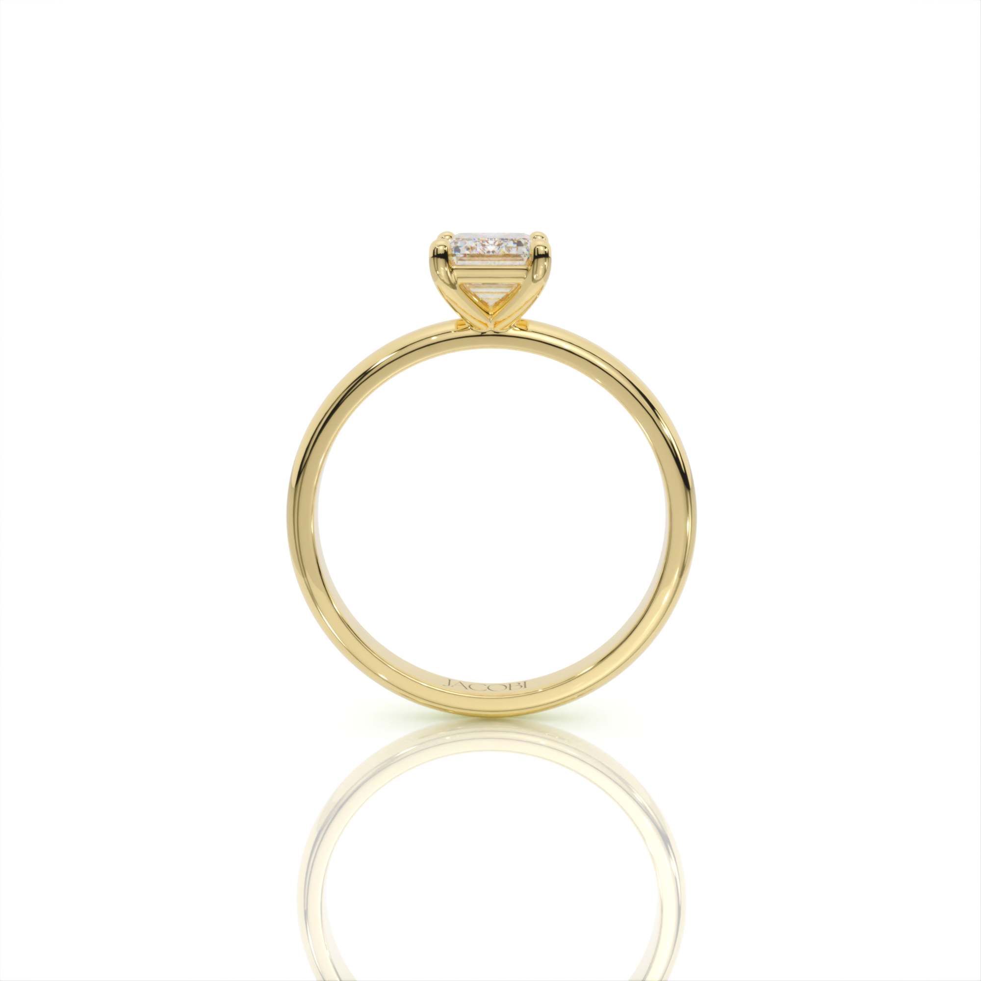 טבעת אירוסין סוליטר, זהב 14K, יהלום אמרלד , דגם: ליאל – תמונה 5