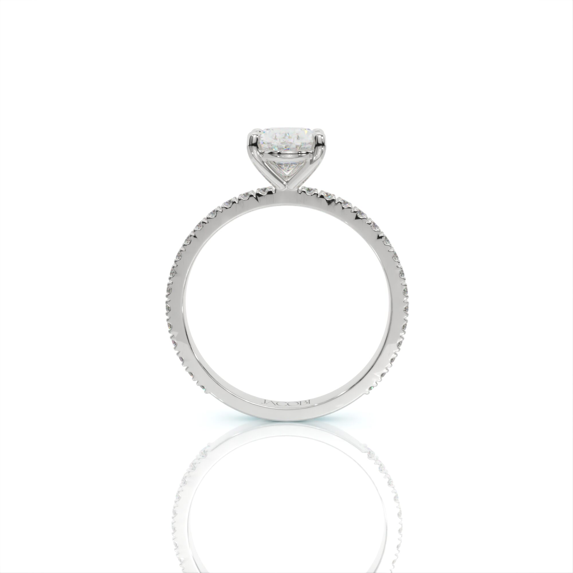 טבעת אירוסין, זהב 14K, יהלום אובל, דגם: קורן – תמונה 5