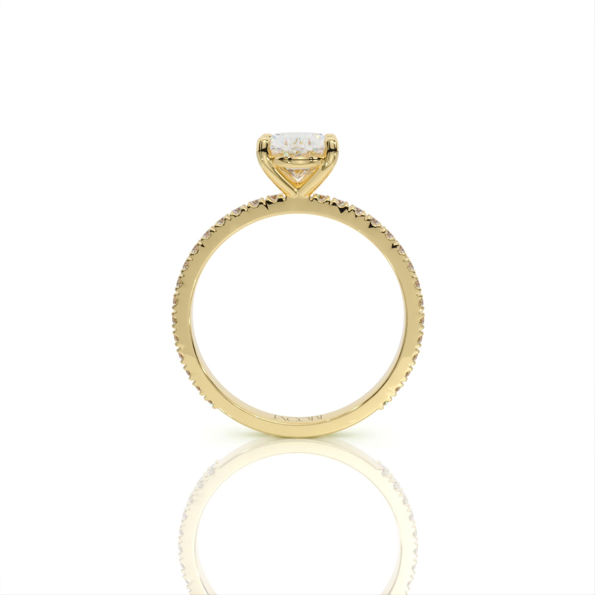 טבעת אירוסין, זהב 14K, יהלום אובל, דגם: קורן – תמונה 6