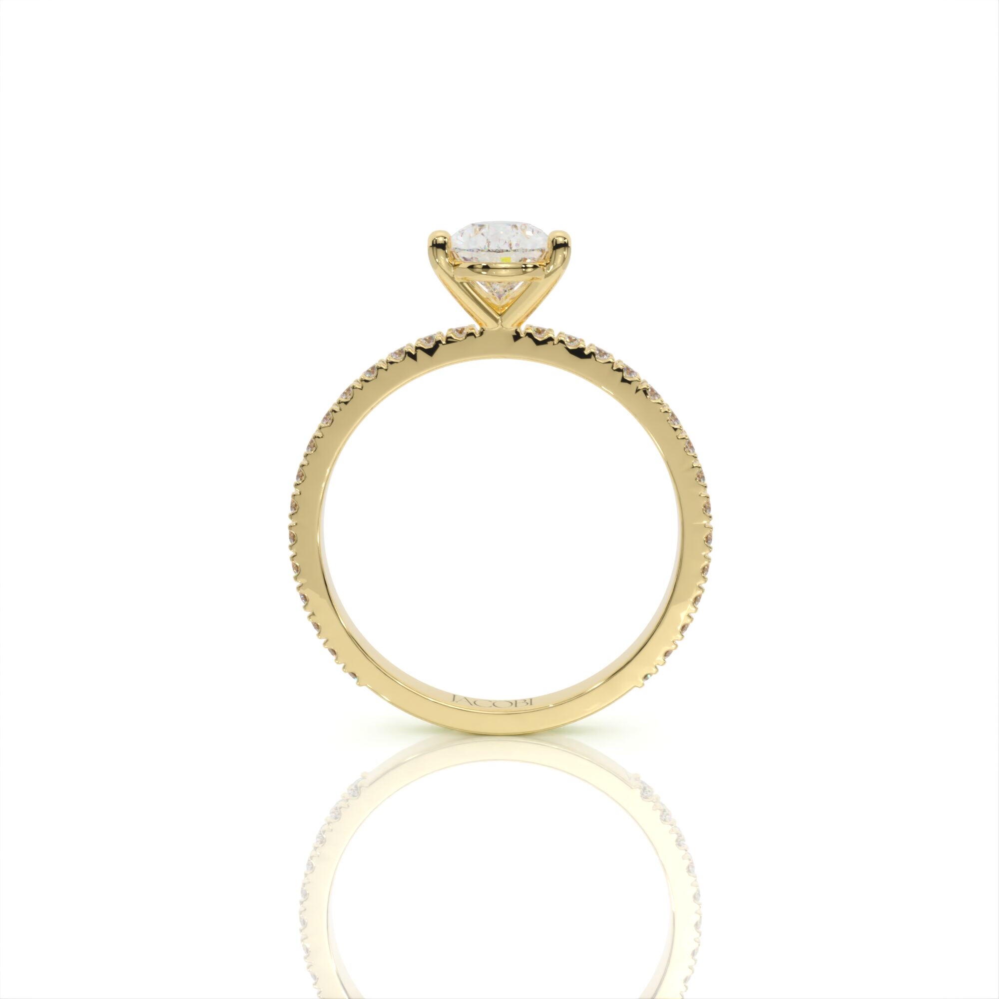 טבעת אירוסין, זהב 14K, יהלום טיפה, דגם: ליר – תמונה 6