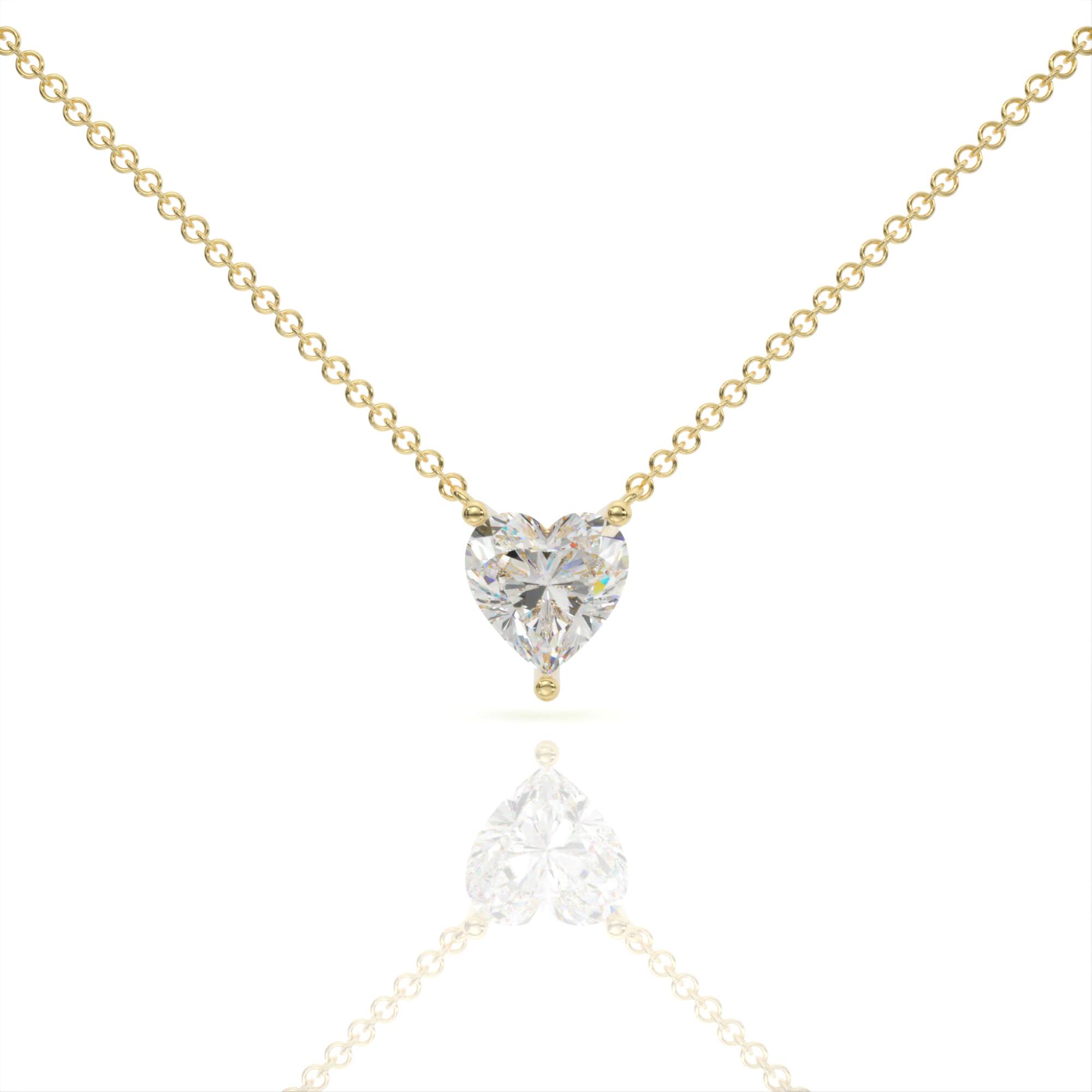 שרשרת יהלומים, זהב 14K, יהלום לב, דגם: יעל