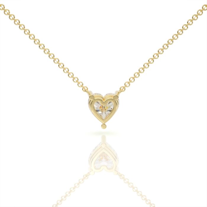 ⁦שרשרת יהלומים, זהב 14K, יהלום לב, דגם: יעל⁩ – תמונה ⁦5⁩
