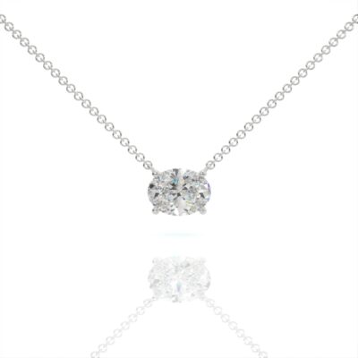 שרשרת יהלומים, זהב 14K, יהלום אובל, דגם: טוהר