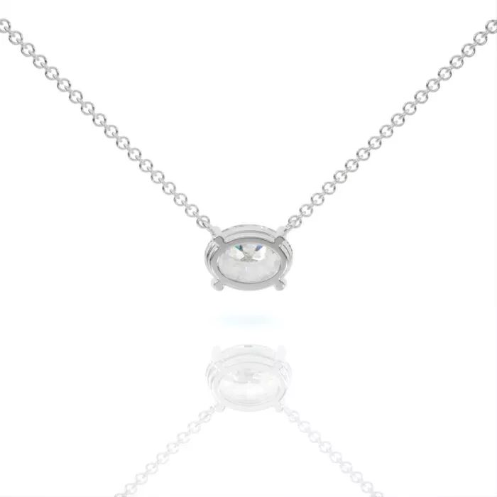 ⁦שרשרת יהלומים, זהב 14K, יהלום אובל, דגם: טוהר⁩ – תמונה ⁦6⁩