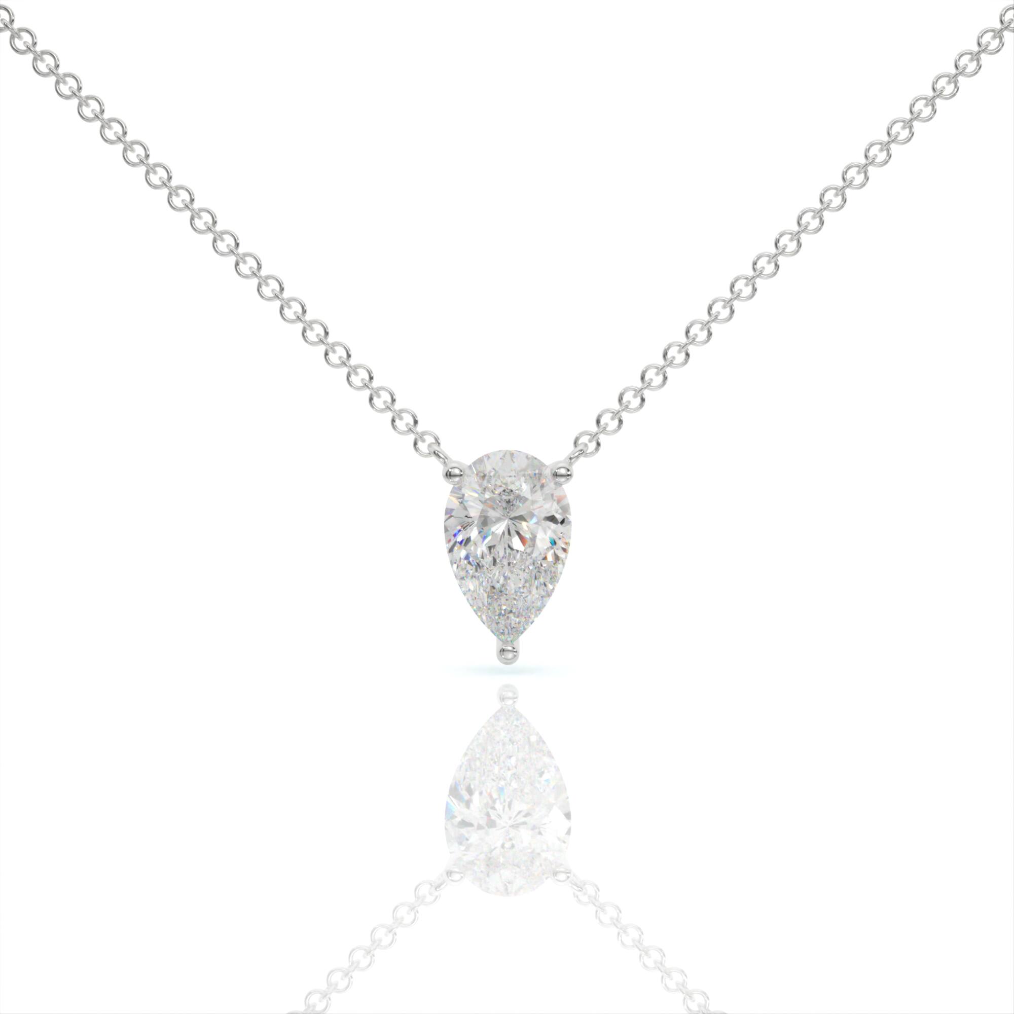 שרשרת יהלומים, זהב 14K, יהלום טיפה, דגם: חן – תמונה 2