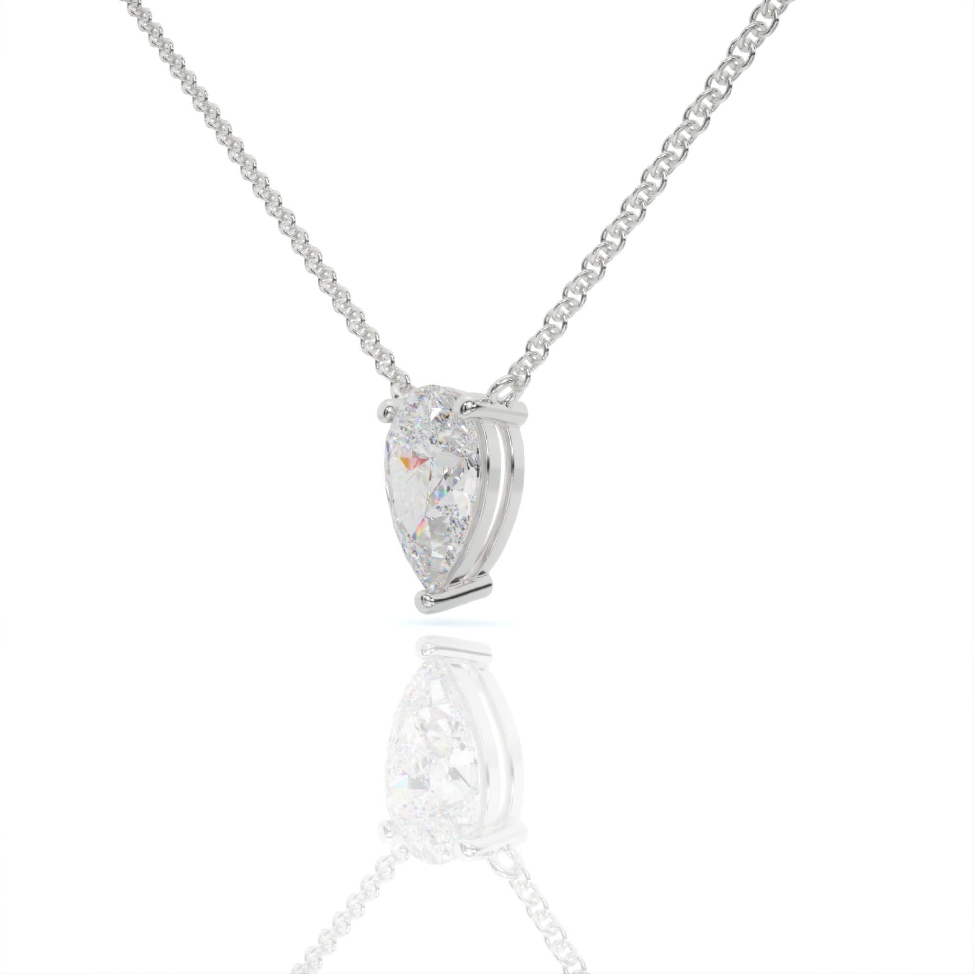 שרשרת יהלומים, זהב 14K, יהלום טיפה, דגם: חן – תמונה 3