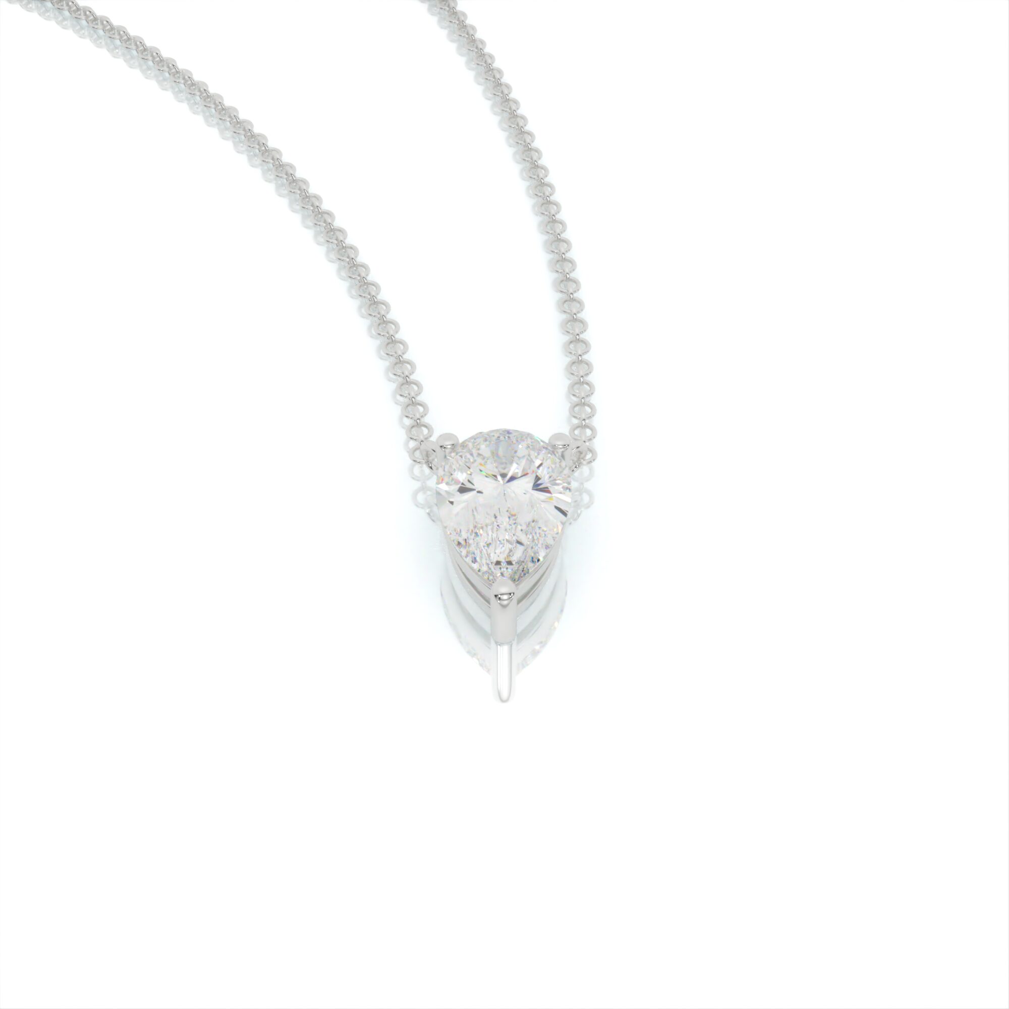 שרשרת יהלומים, זהב 14K, יהלום טיפה, דגם: חן – תמונה 7