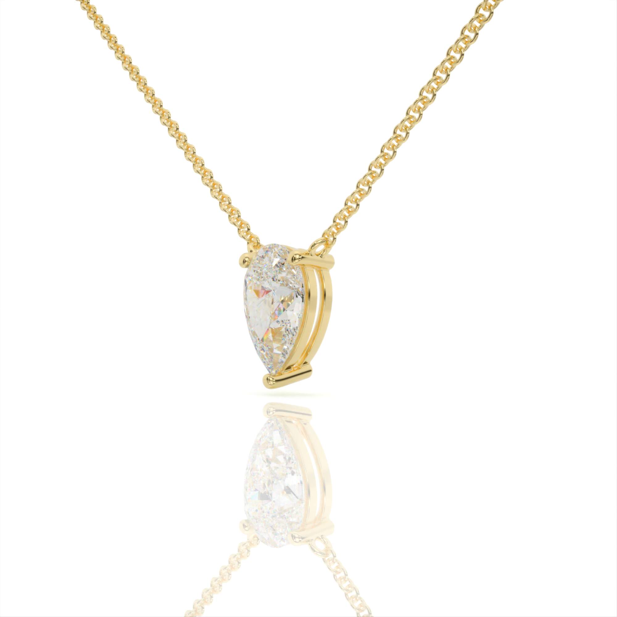 שרשרת יהלומים, זהב 14K, יהלום טיפה, דגם: חן – תמונה 4