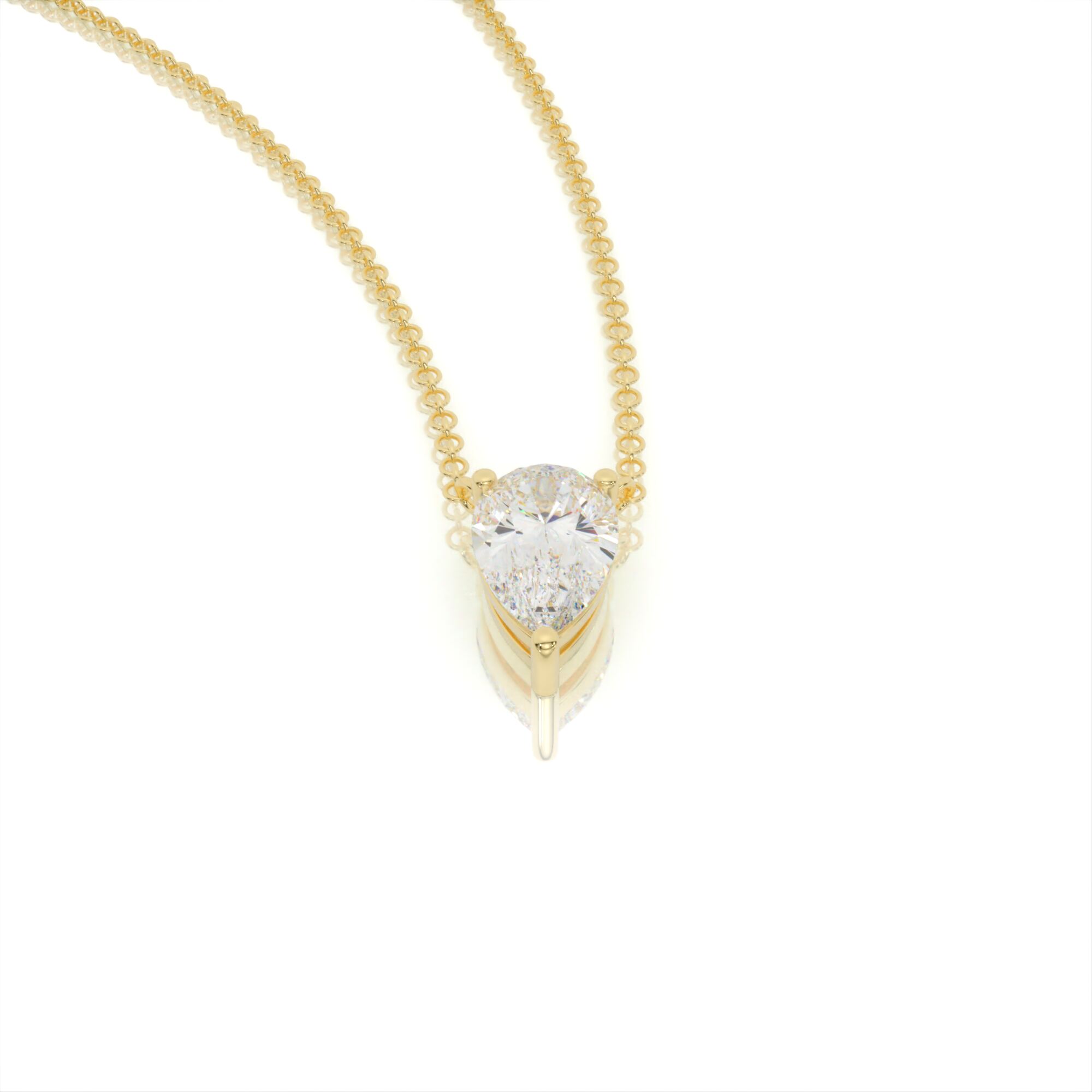 שרשרת יהלומים, זהב 14K, יהלום טיפה, דגם: חן – תמונה 8