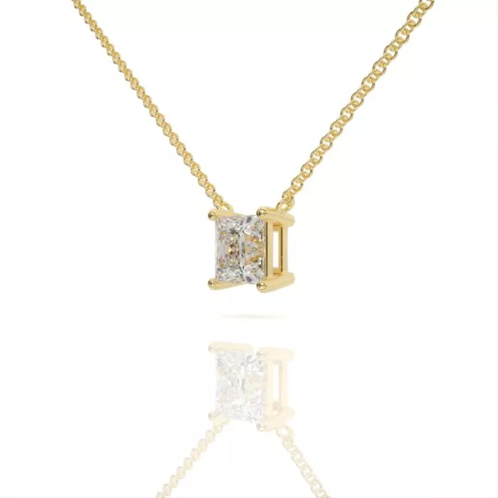 ⁦שרשרת יהלומים, זהב 14K, יהלום פרינסס, דגם: רז⁩ – תמונה ⁦4⁩