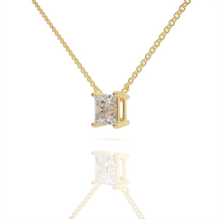 ⁦שרשרת יהלומים, זהב 14K, יהלום פרינסס, דגם: רז⁩ – תמונה ⁦4⁩