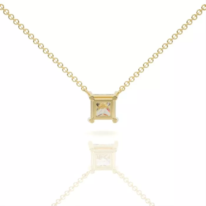 ⁦שרשרת יהלומים, זהב 14K, יהלום פרינסס, דגם: רז⁩ – תמונה ⁦5⁩