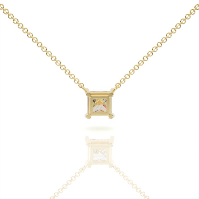 ⁦שרשרת יהלומים, זהב 14K, יהלום פרינסס, דגם: רז⁩ – תמונה ⁦5⁩