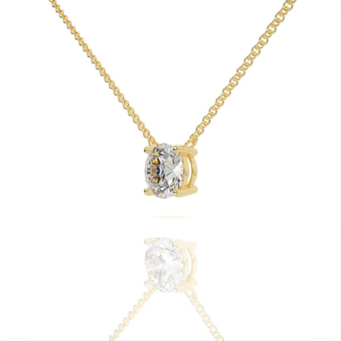 ⁦שרשרת יהלומים, זהב 14K, יהלום עגול, דגם: שירה⁩ – תמונה ⁦3⁩