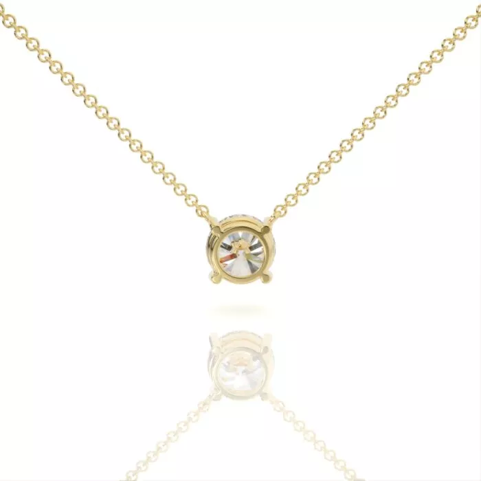 ⁦שרשרת יהלומים, זהב 14K, יהלום עגול, דגם: שירה⁩ – תמונה ⁦5⁩