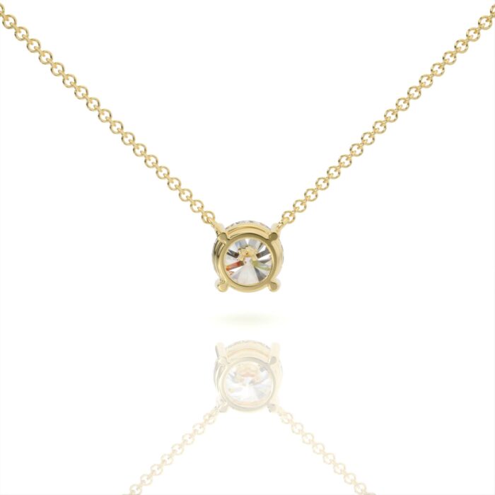 ⁦שרשרת יהלומים, זהב 14K, יהלום עגול, דגם: שירה⁩ – תמונה ⁦5⁩