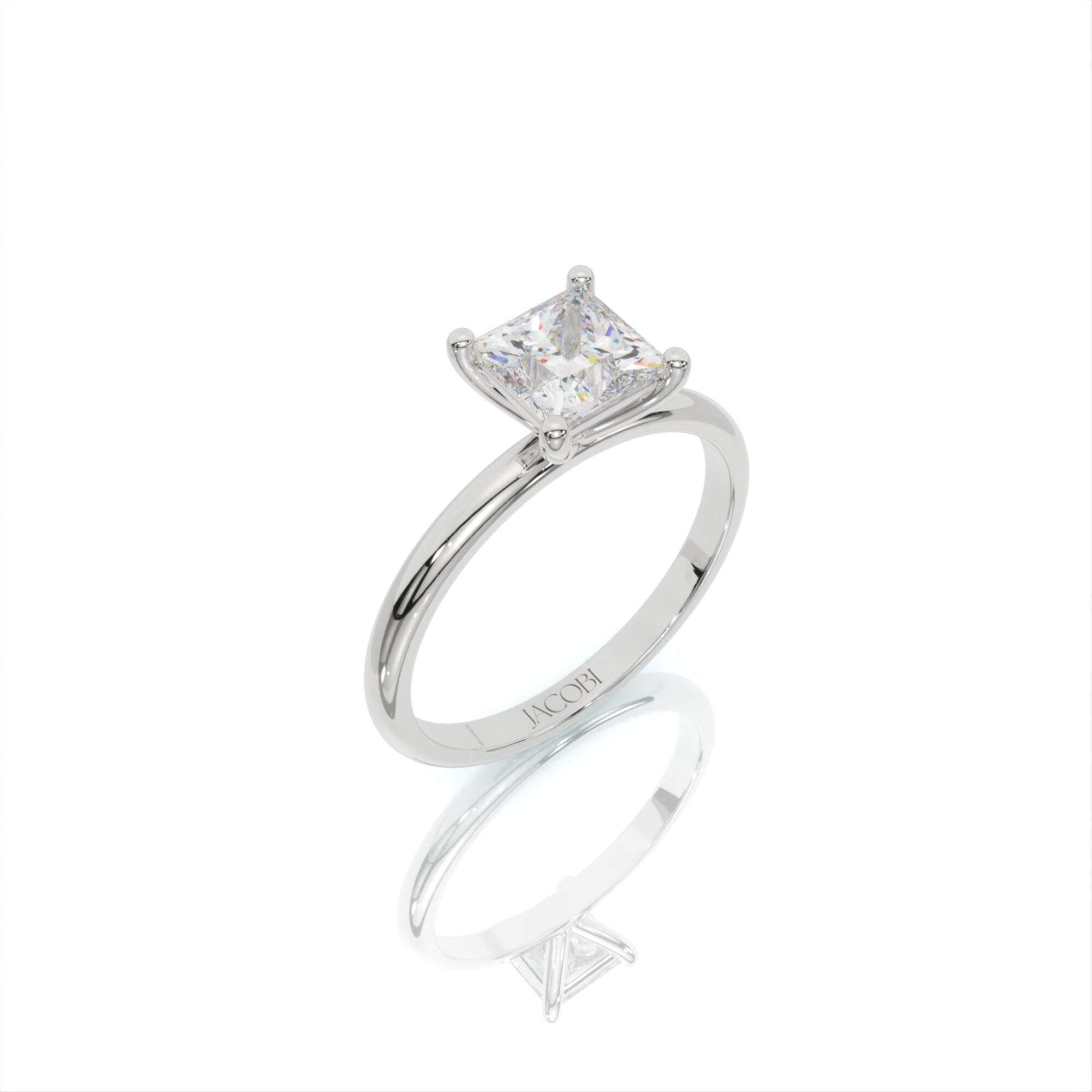 טבעת אירוסין סוליטר, זהב 14K, יהלום פרינסס, דגם: תהל – תמונה 4