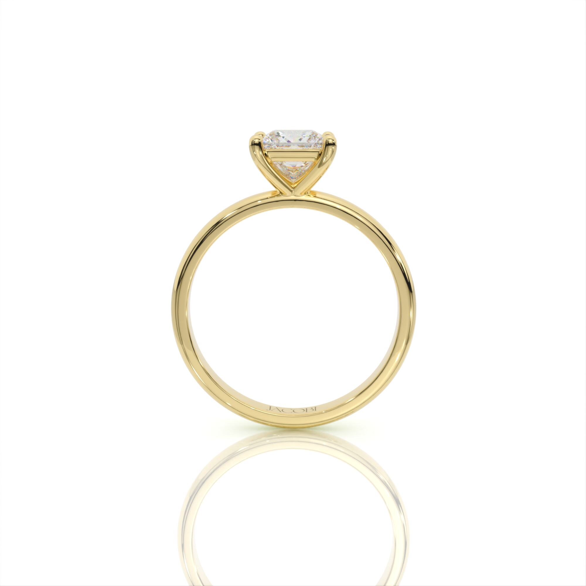 טבעת אירוסין סוליטר, זהב 14K, יהלום פרינסס, דגם: תהל – תמונה 5