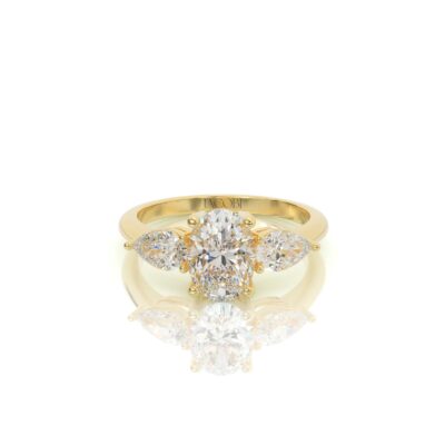 טבעת אירוסין, יהלום אובל, דגם: מעיין