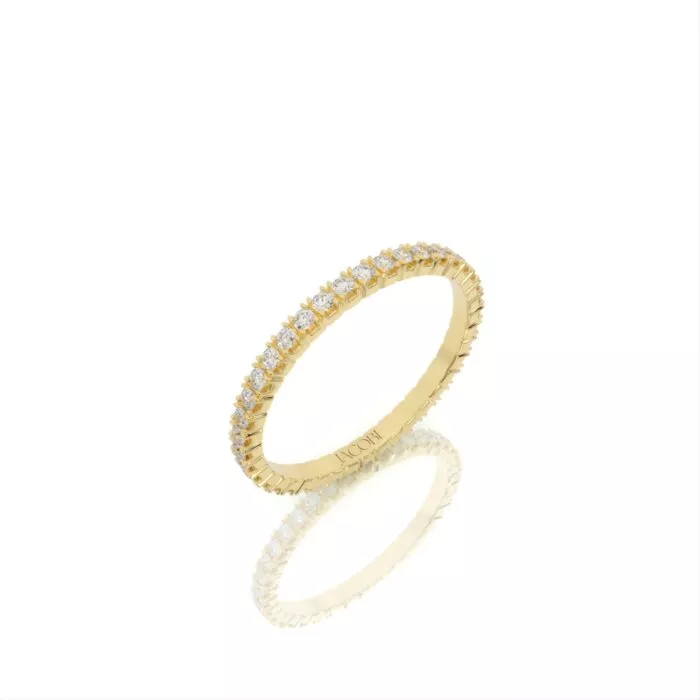 ⁦טבעת יהלומים,זהב 14K, יהלום עגול, דגם: עדן⁩ – תמונה ⁦3⁩