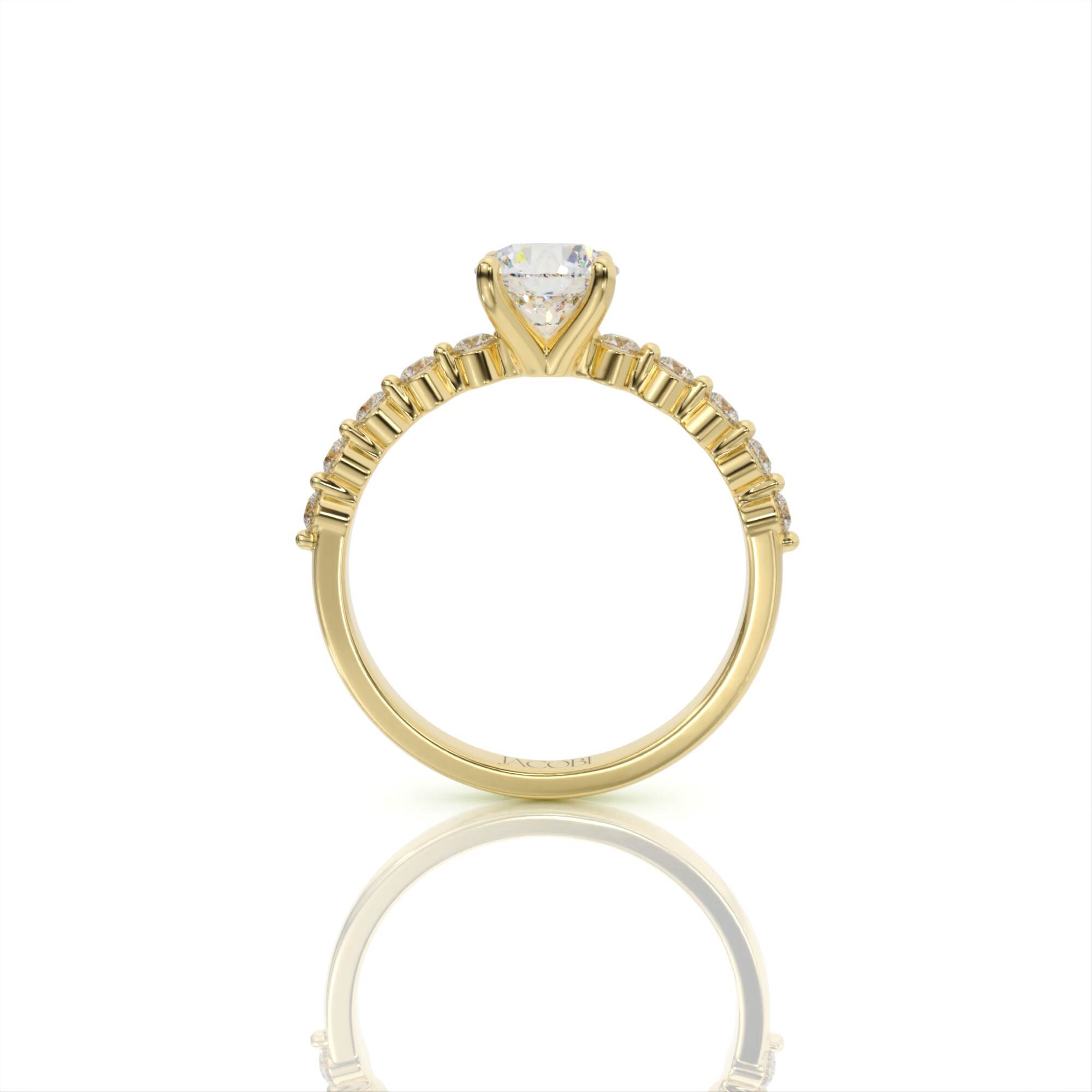 טבעת אירוסין, זהב 14K, יהלום עגול, דגם: יובל – תמונה 6