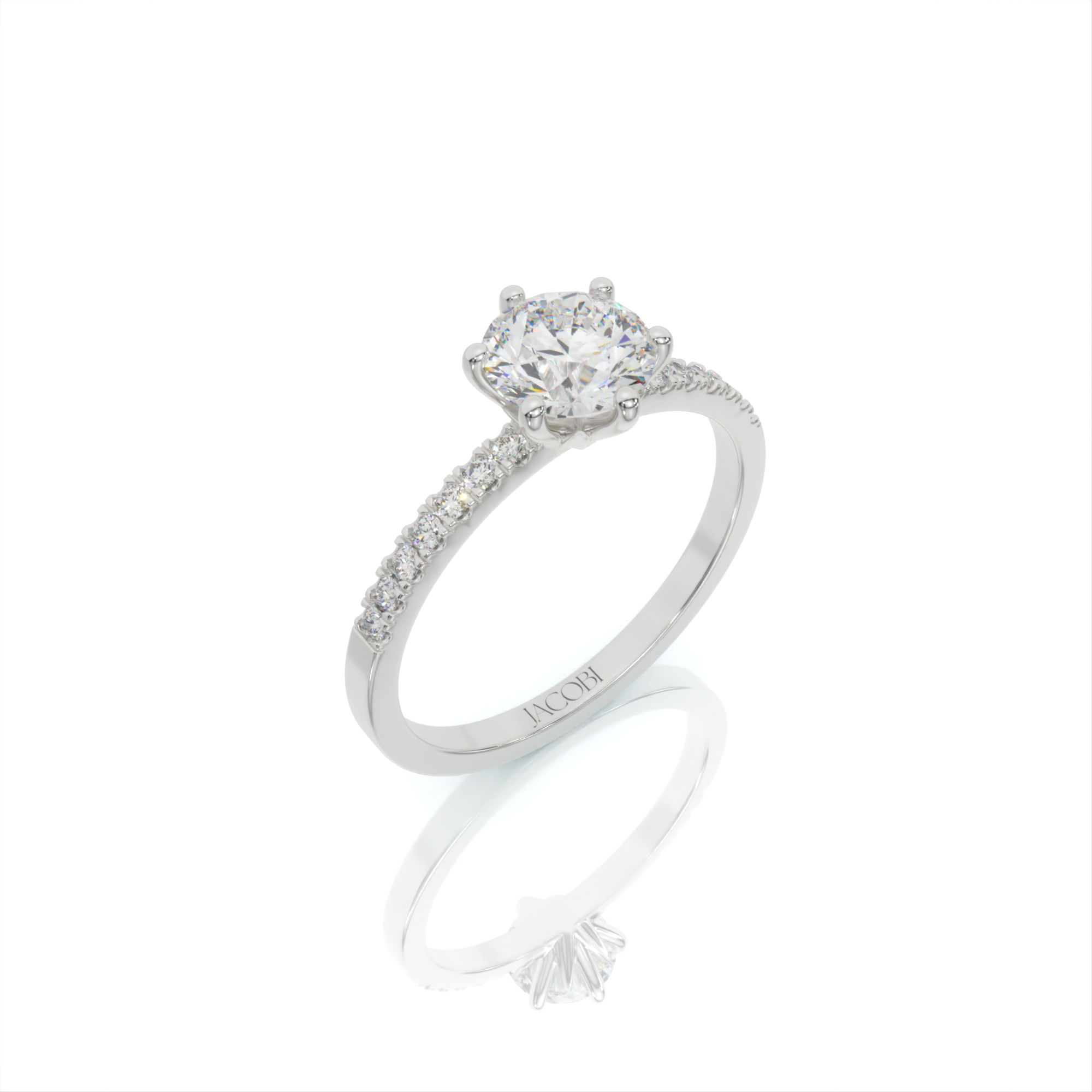 טבעת אירוסין, זהב 14K, יהלום עגול, דגם: דיאנה – תמונה 4