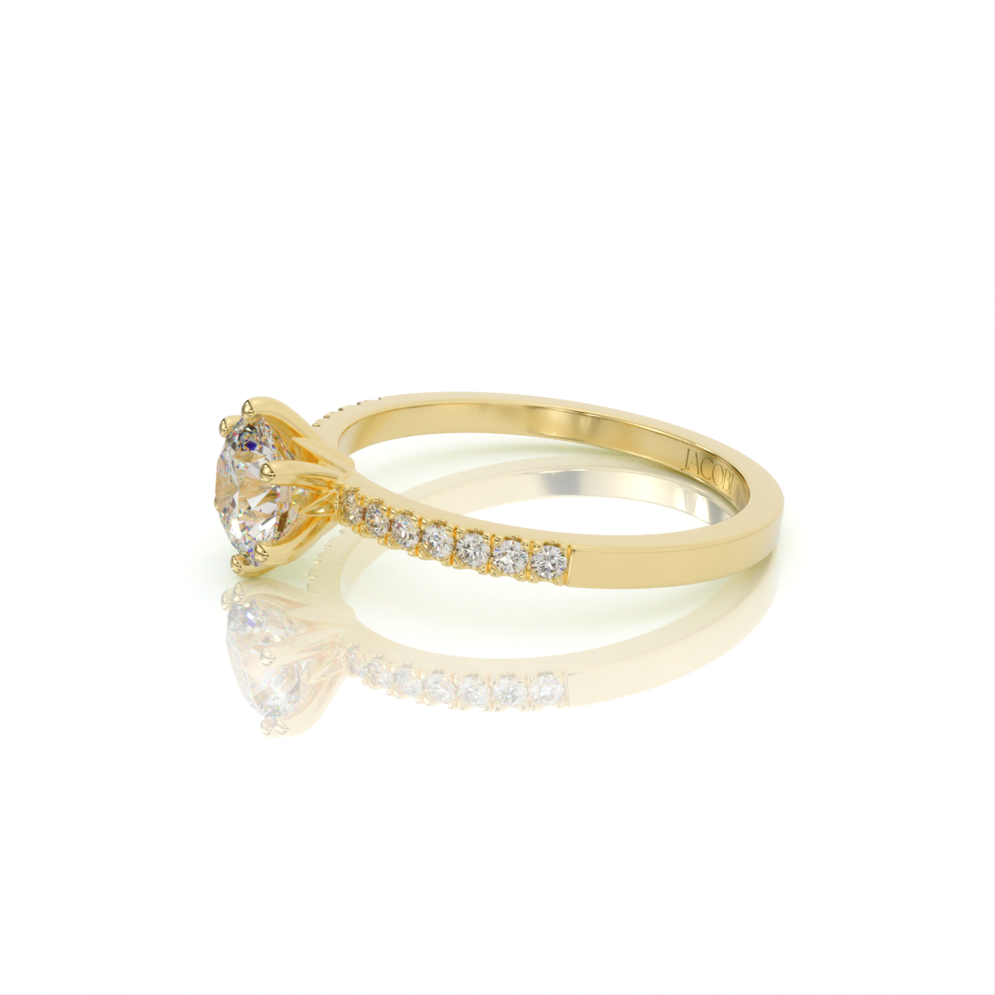 טבעת אירוסין, זהב 14K, יהלום עגול, דגם: דיאנה – תמונה 8