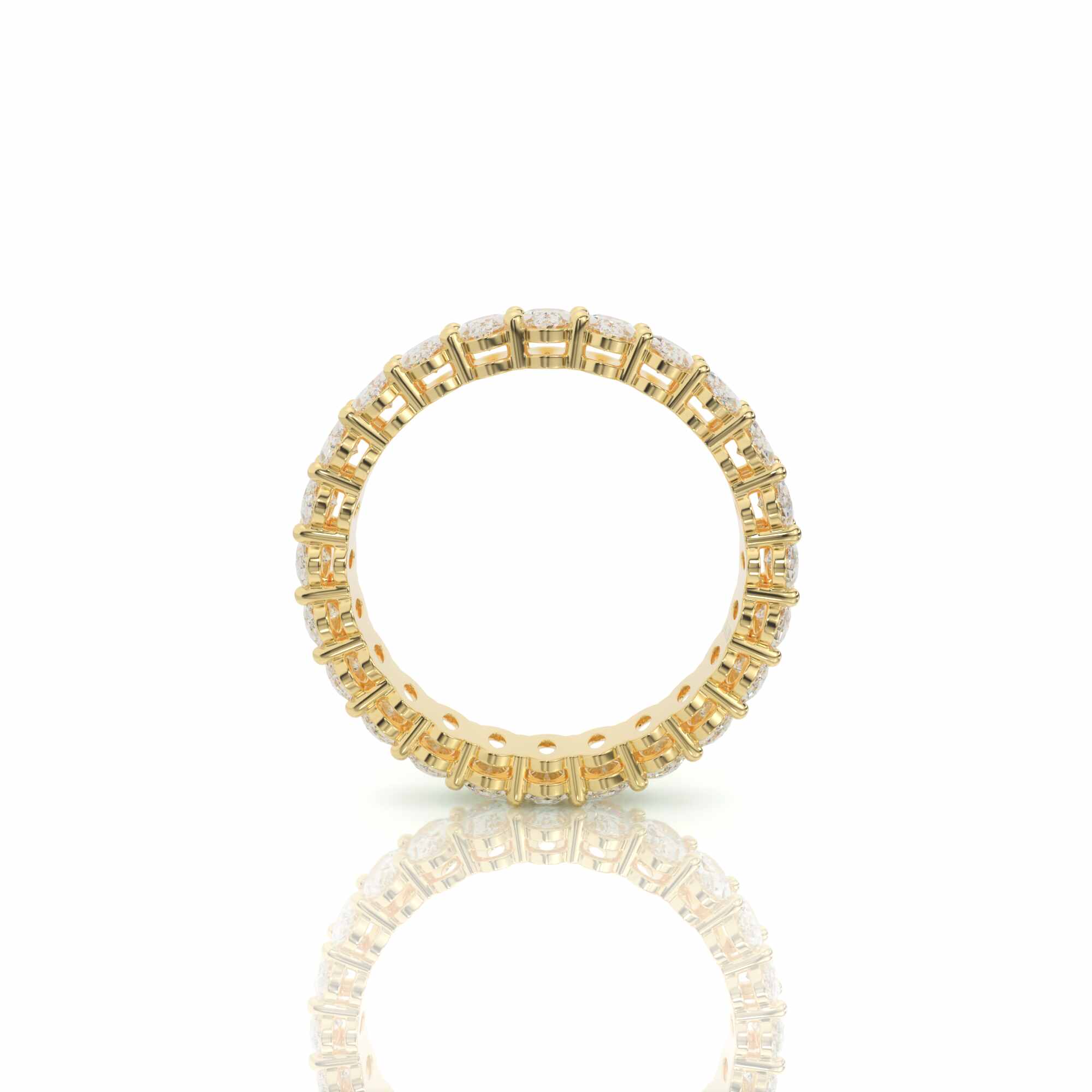 טבעת יהלומים, זהב 14K, יהלום אובל, דגם: דיאן – תמונה 3