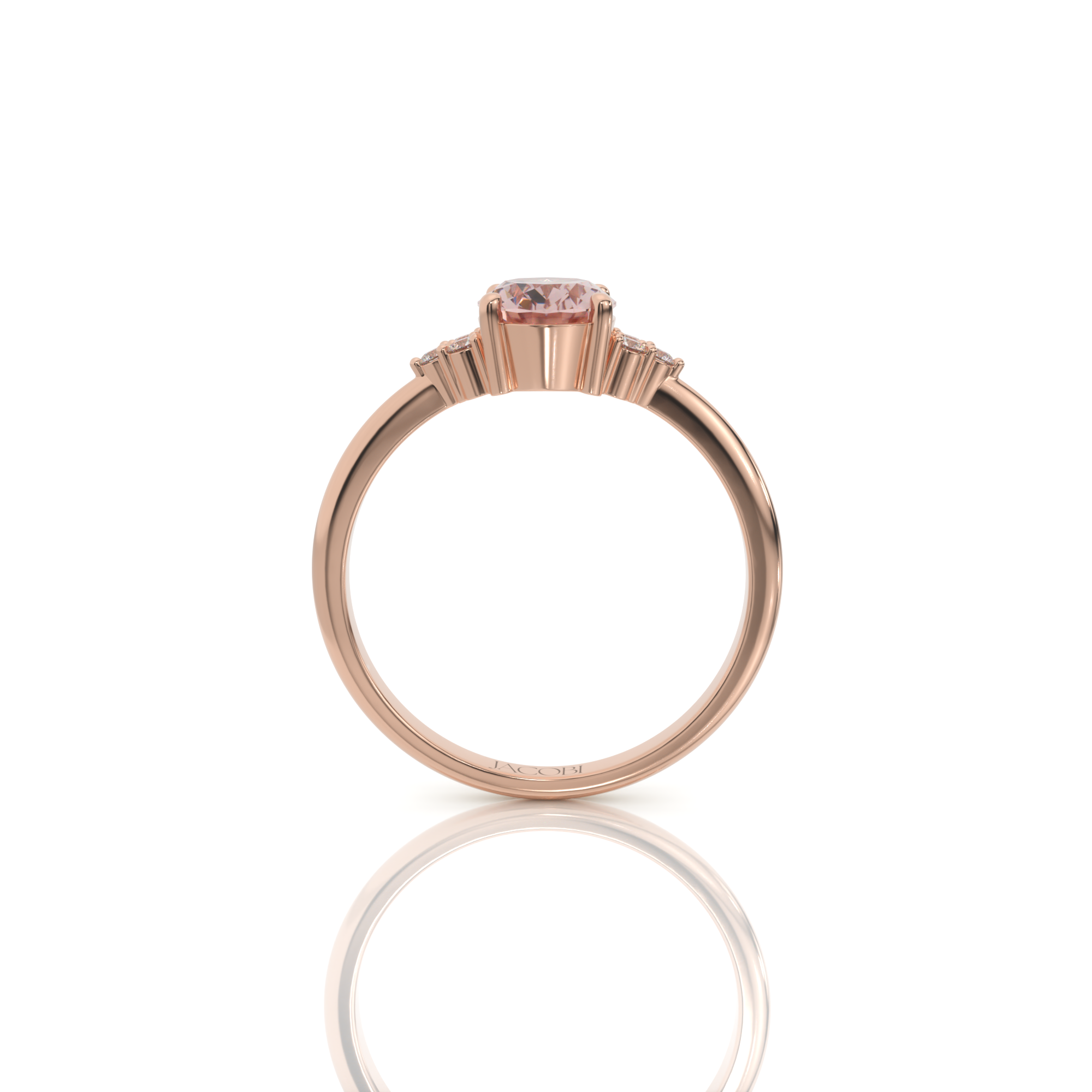 טבעת אבן חן מורגנייט, זהב 14K, דגם: דיאן – תמונה 3