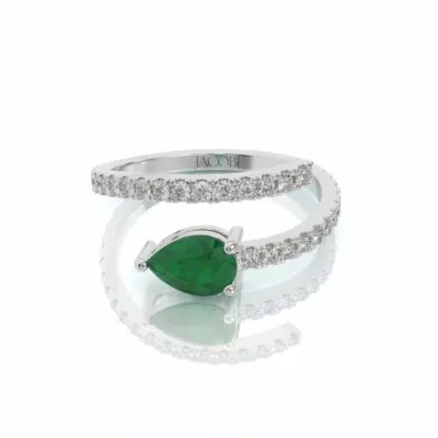 טבעת אבן חן, זהב 14K, אמרלד, דגם: ליאל