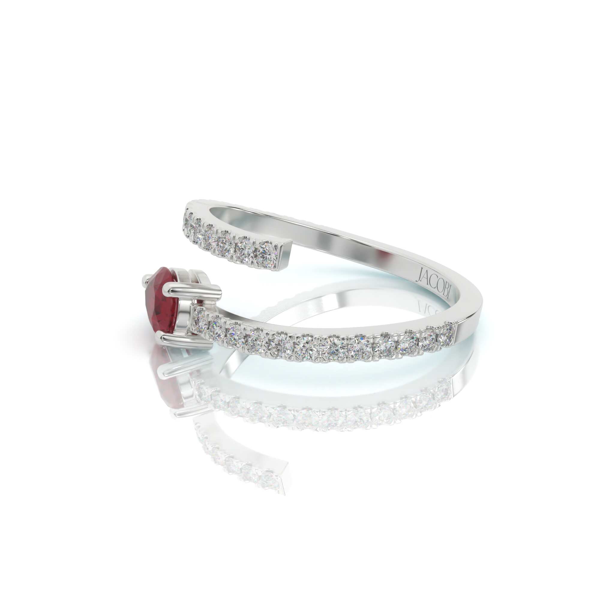 טבעת אבן חן, זהב 14K, רובי, דגם: הילה – תמונה 8