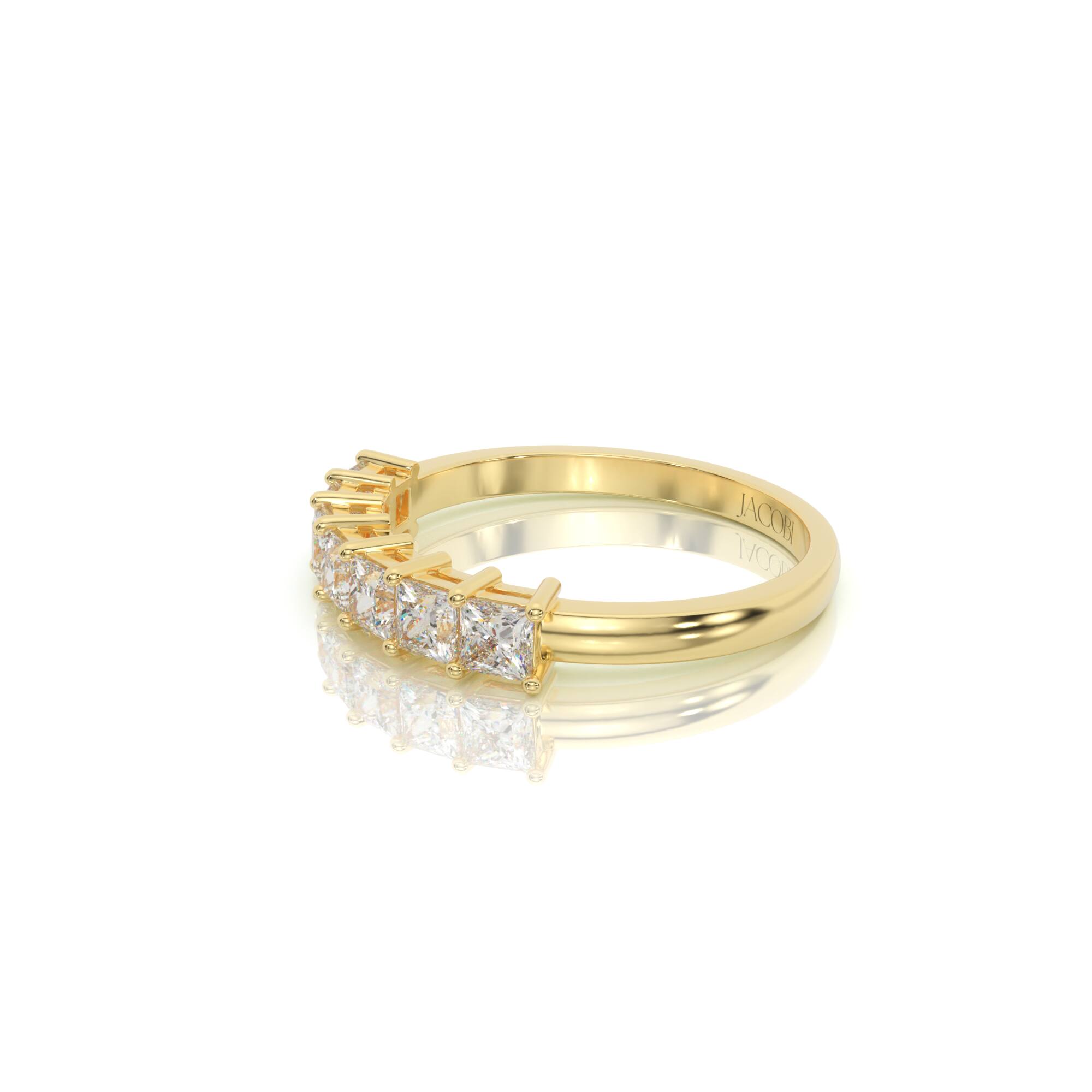 טבעת יהלומים, זהב 14K, יהלום פרינסס, דגם: לירון – תמונה 7