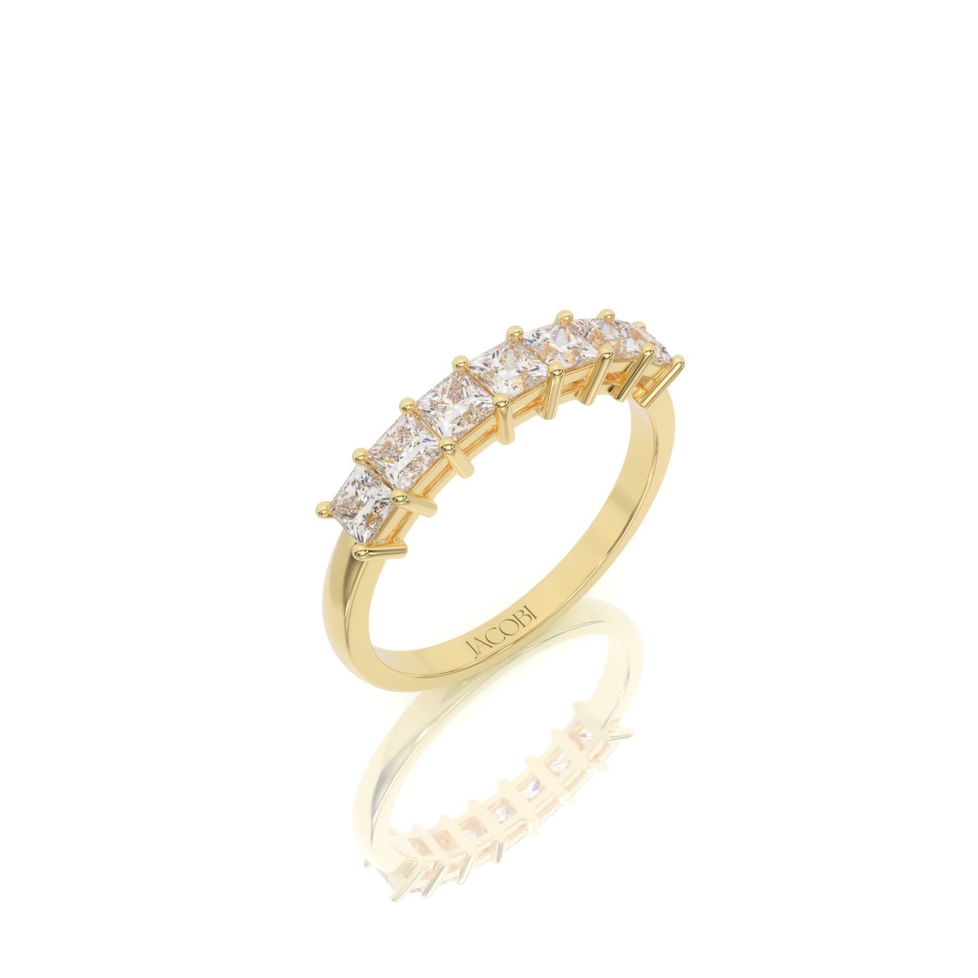 טבעת יהלומים, זהב 14K, יהלום פרינסס, דגם: לירון – תמונה 3