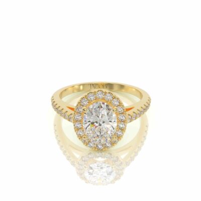 טבעת אירוסין, זהב 14K, יהלום אובל, דגם: עדן