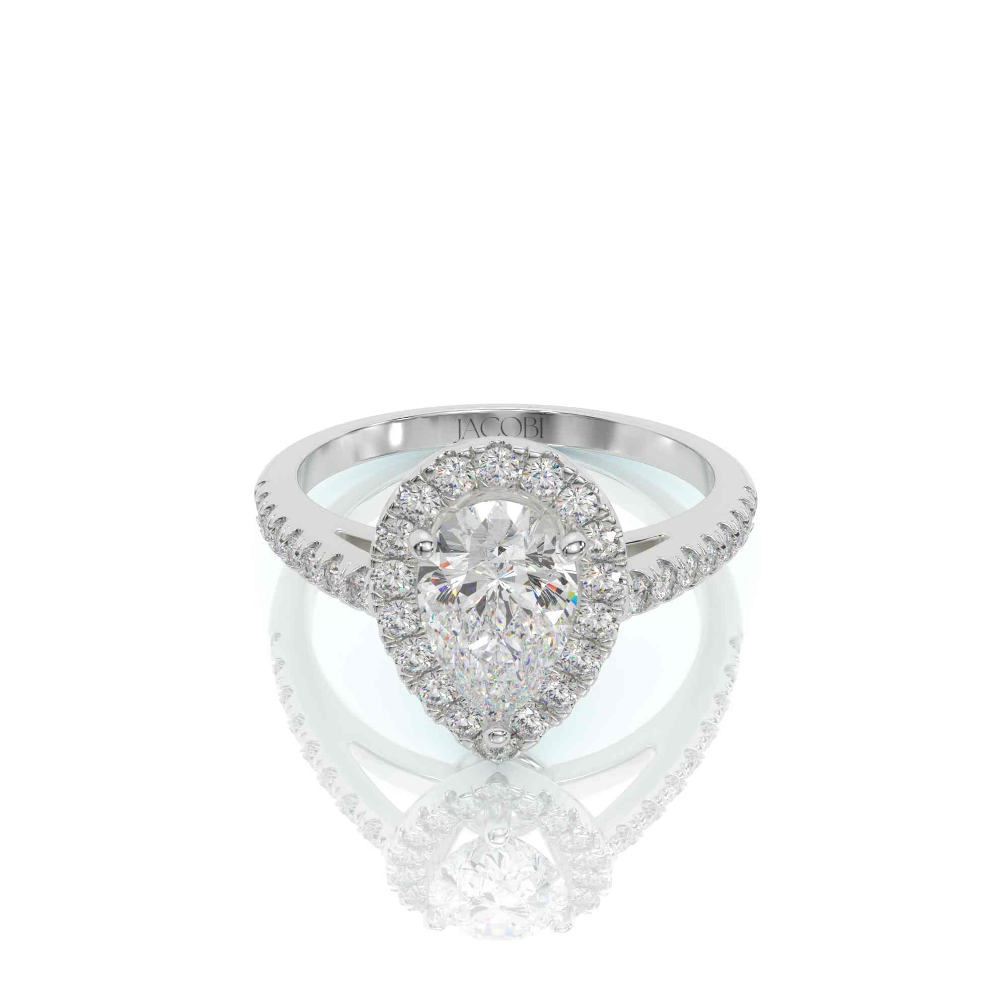 טבעת אירוסין, זהב 14K, יהלום טיפה, דגם: אמיליה – תמונה 2