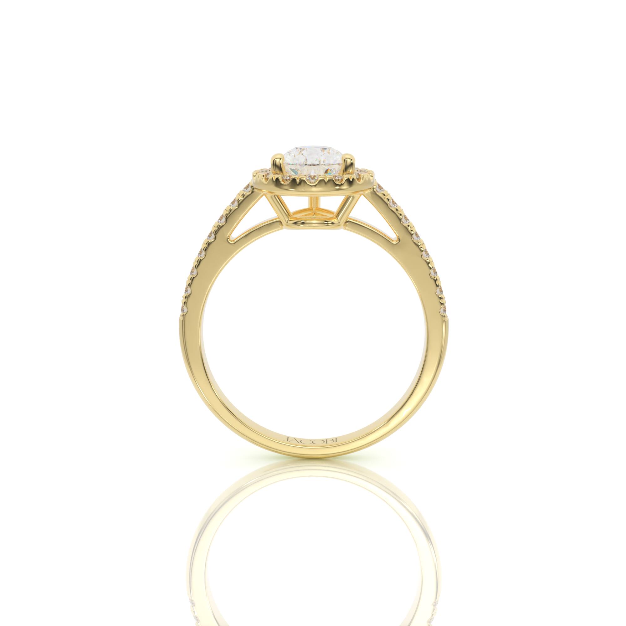 טבעת אירוסין, זהב 14K, יהלום טיפה, דגם: אמיליה – תמונה 5