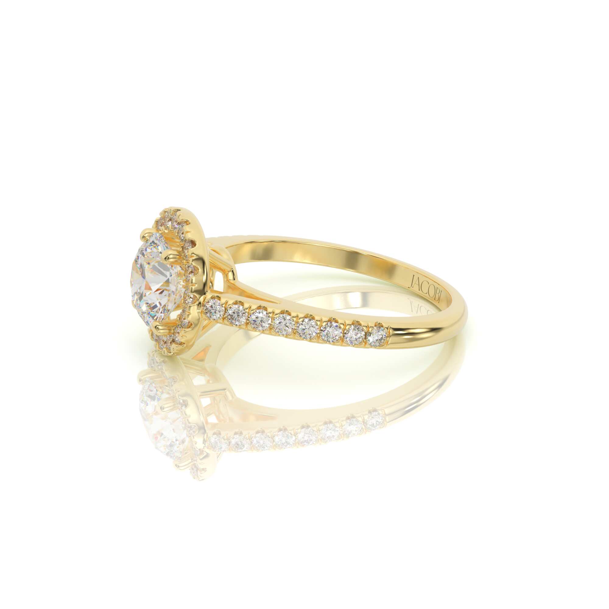 טבעת אירוסין, זהב 14K, יהלום עגול, דגם: ליבי – תמונה 8